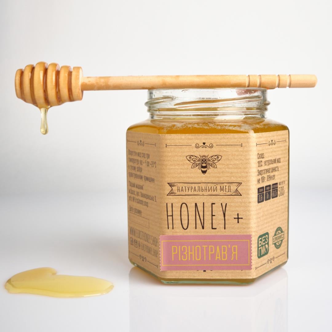 Мед натуральный Honey+ Natural разнотравье 500 г