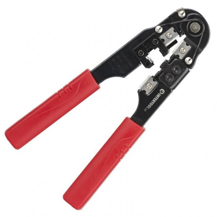 Кліщі для опресування штекерів Intertool HT-7054 RJ-45