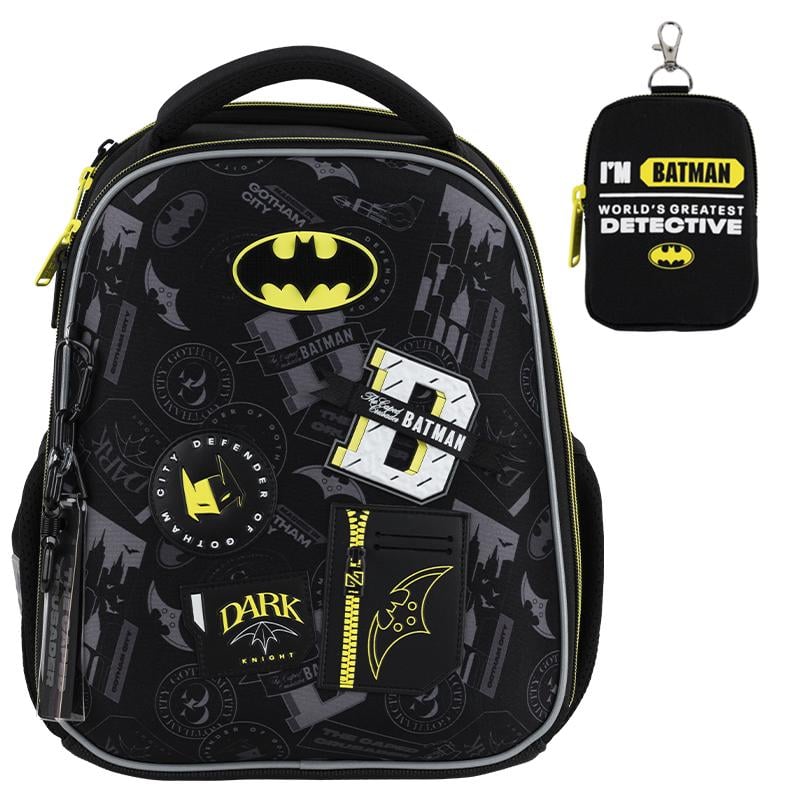 Набір шкільний рюкзак з пеналом та сумкою для взуття KITE SET_DC25-555S Batman (000995177) - фото 2 Набір шкільний рюкзак з пеналом та сумкою для взуття KITE SET_DC25-555S Batman (000995177) - фото 2