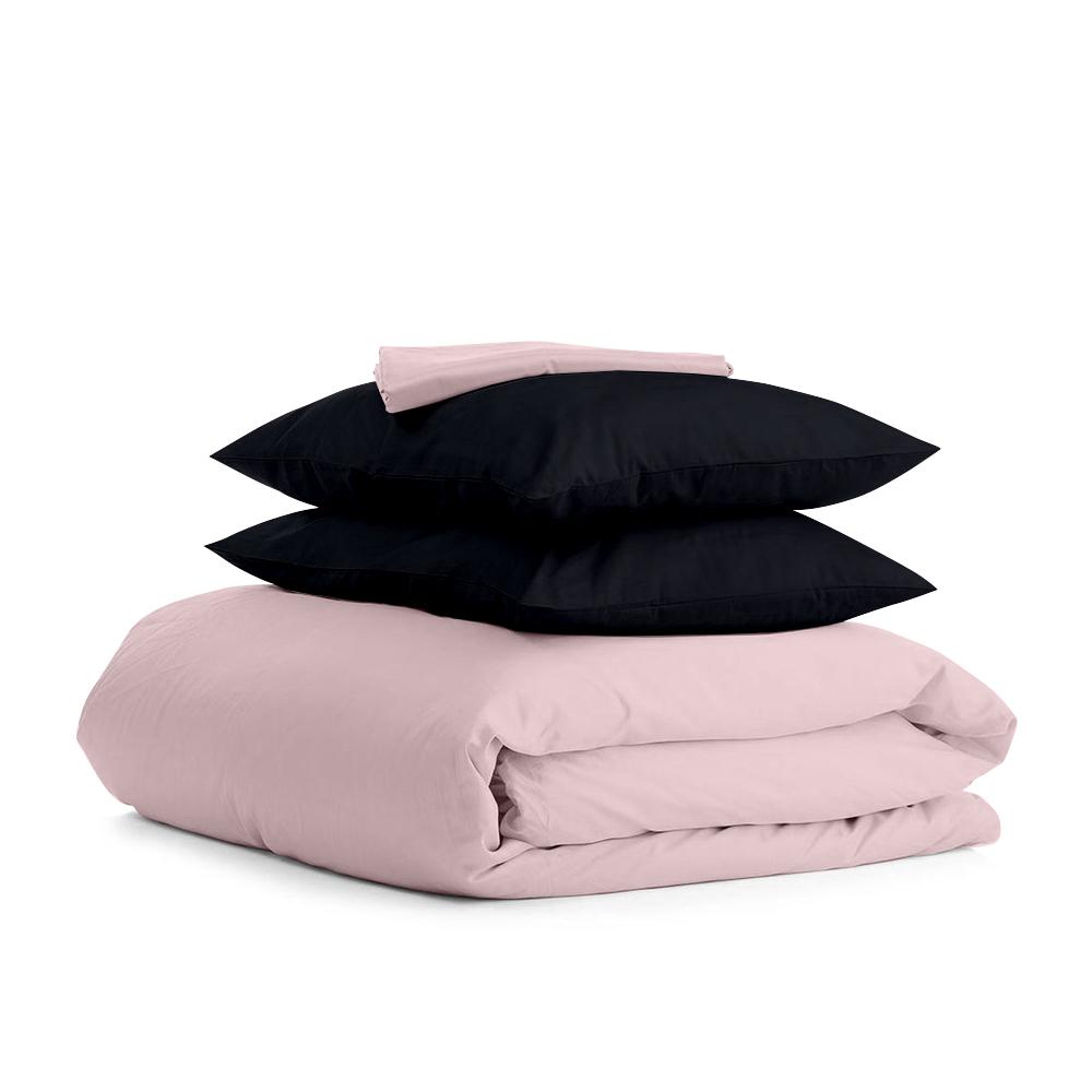 Комплект евро постельного белья Cosas Satin Beige Black-P 200х220 см (4822054050772)