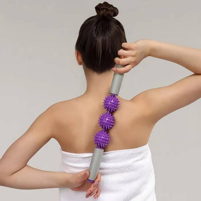Массажер для тела ручной Massage Stick Фиолетовый (498d6d7d) - фото 2 Массажер для тела ручной Massage Stick Фиолетовый (498d6d7d) - фото 2