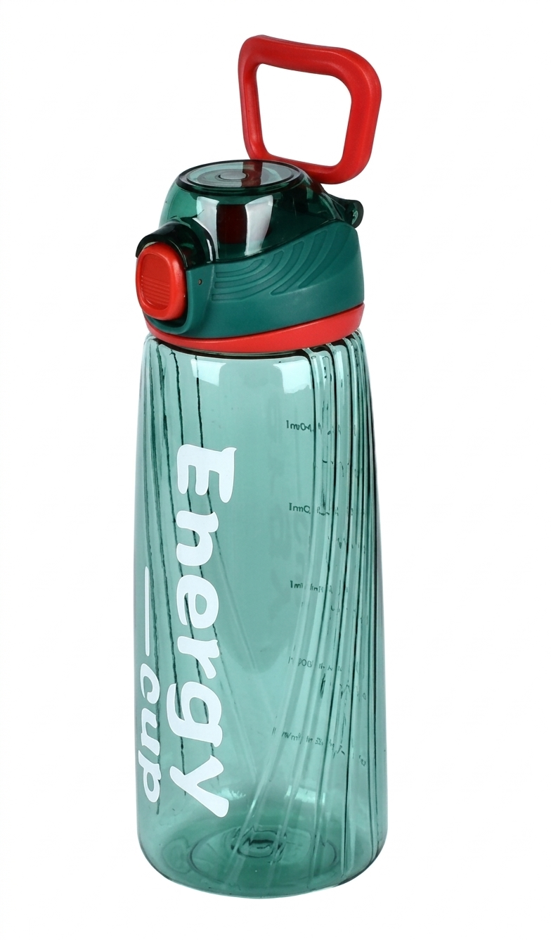 Пляшка-поїлка Energy Cup з карабіном пластикова 1 л Green (31050)