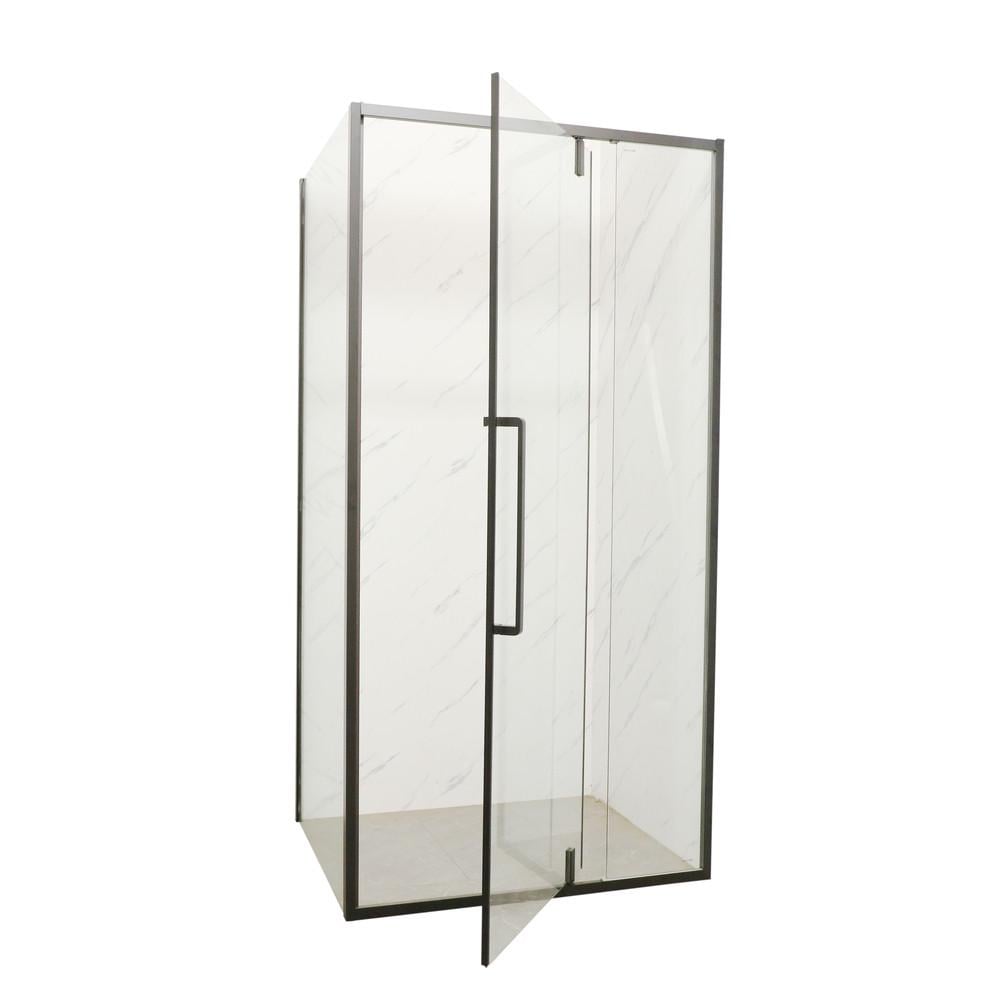 Душевая кабина без поддона MIXXUS Premium BEVEL SC01-100x80x195-TR прозрачное стекло 6 мм Black (MI6870) - фото 4