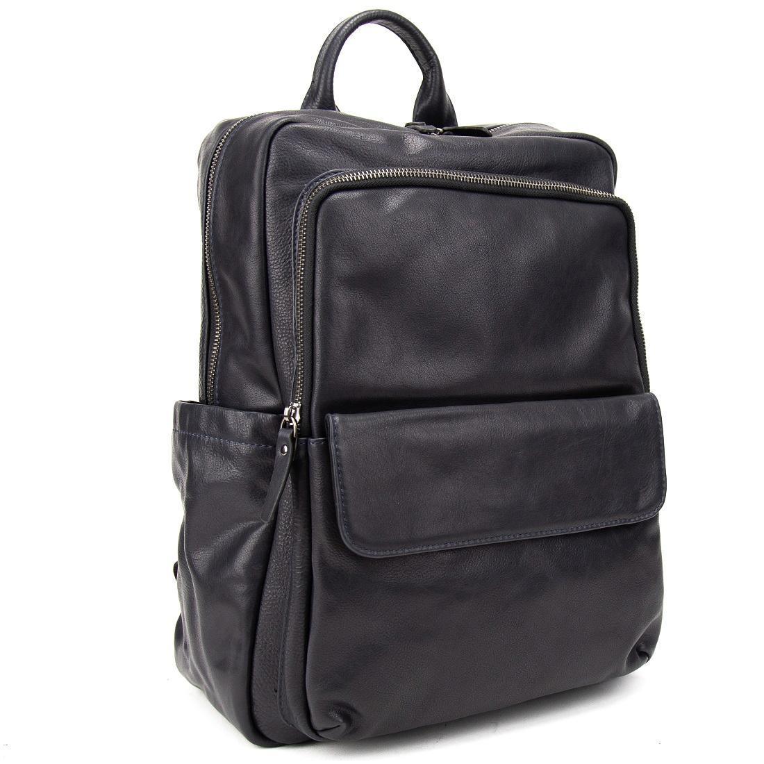 Рюкзак мужской кожаный Tiding Bag 2086BL Темно-синий (2711214878)