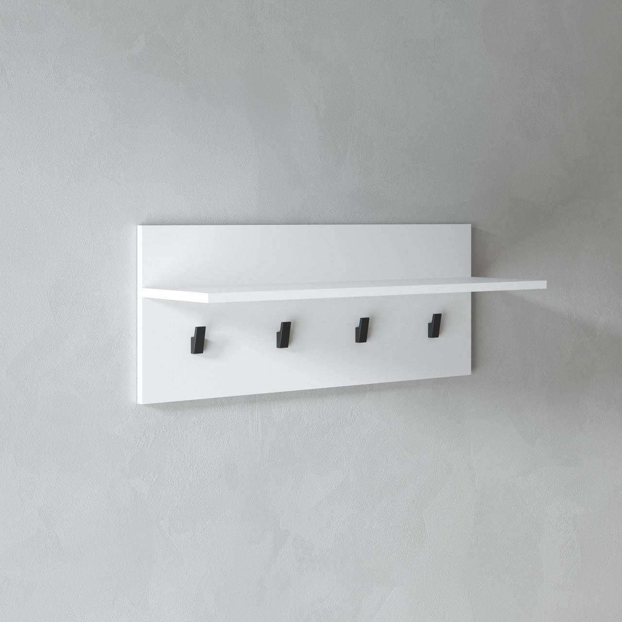 Вешалка настенная VAYS с 4 крючками 80х23,6х32 см Белый (30381278)