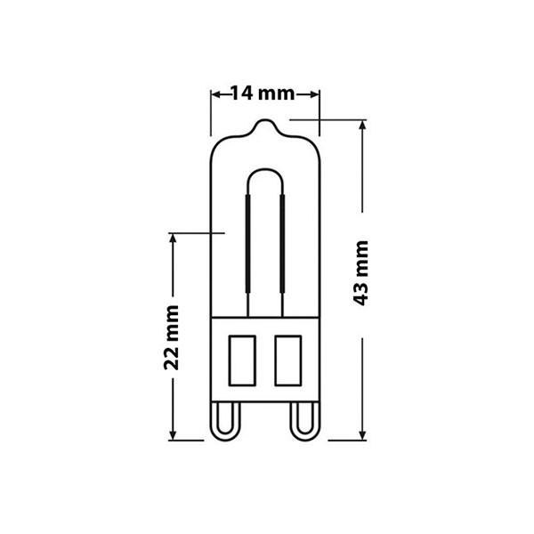 Лампа галогенна для духовок Osram 66725 Halopin Oven 25 W G9 230 V 300°C - фото 3