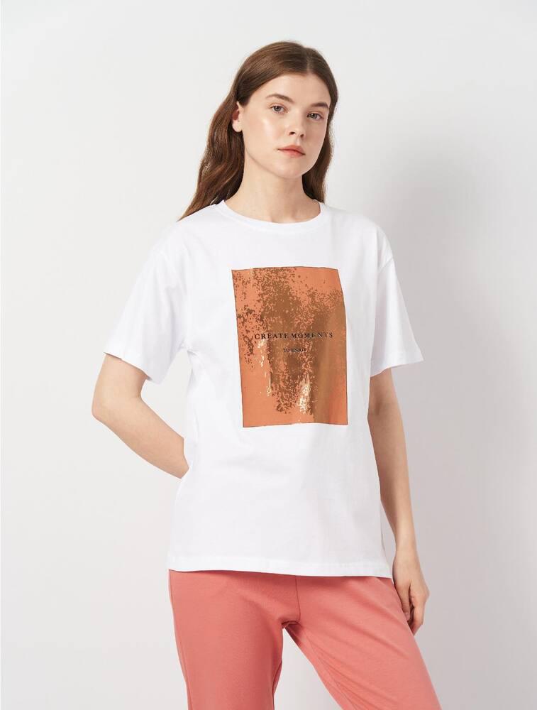 Футболка Eyma Sport 73-4003x09 женская M Бело-коричневый (191873-1)