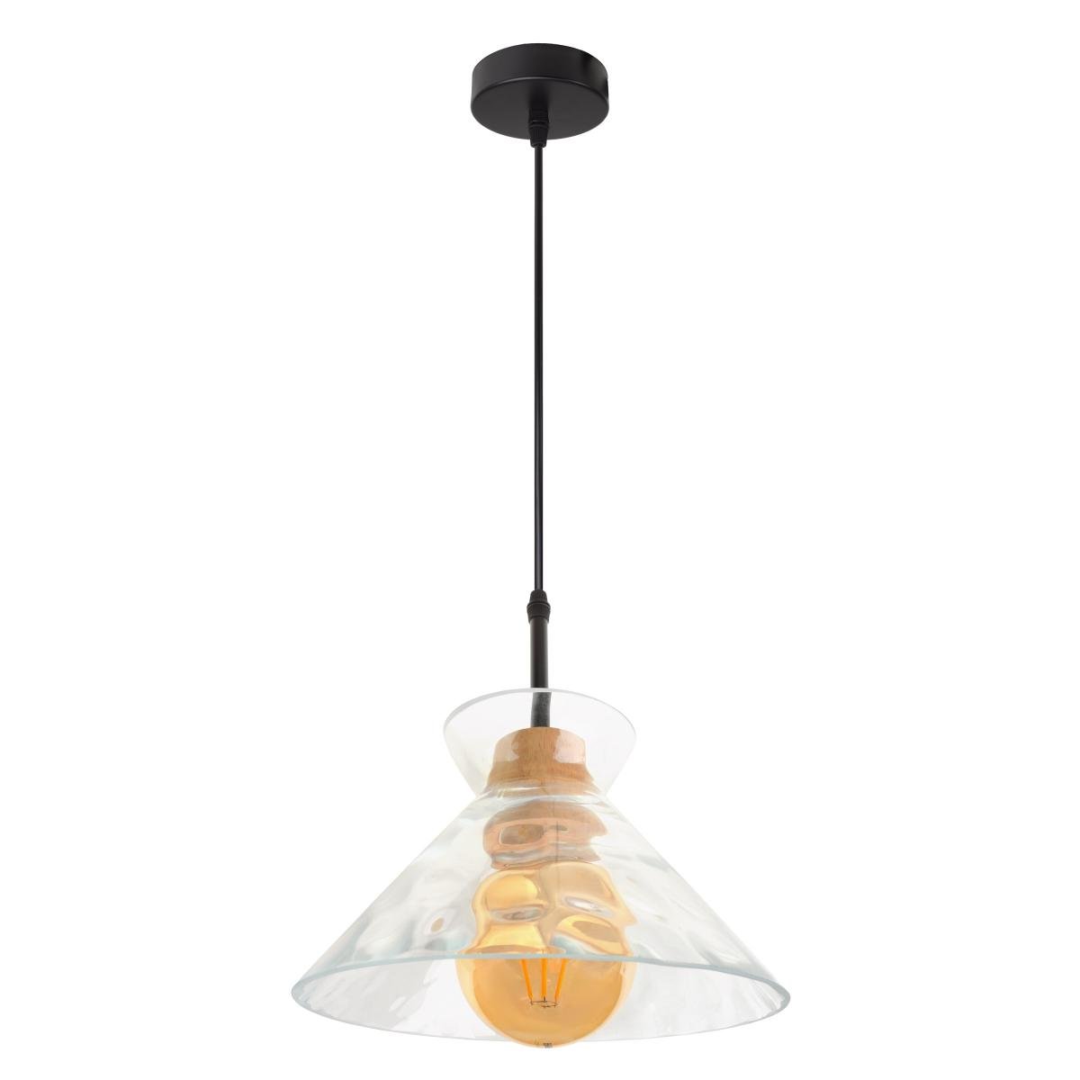 Люстра подвесная стеклянная BR-01 479S/1 E27 BK/Wood