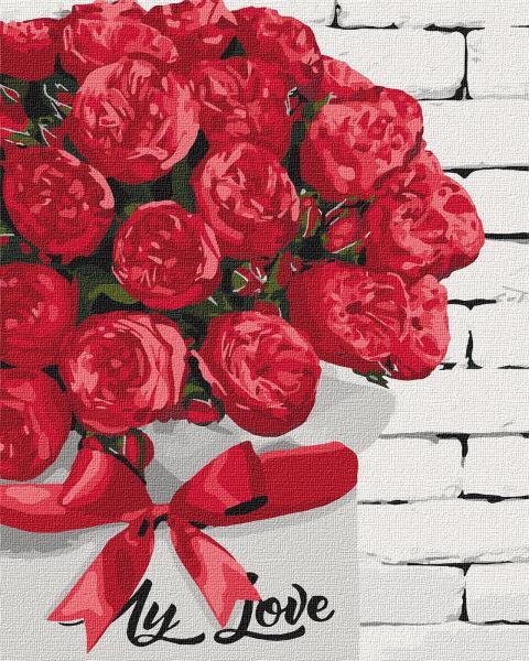 Картина по номерам Идейка Цветы Сюрприз для любимой 40х50 см в термопакете (KHO3070)