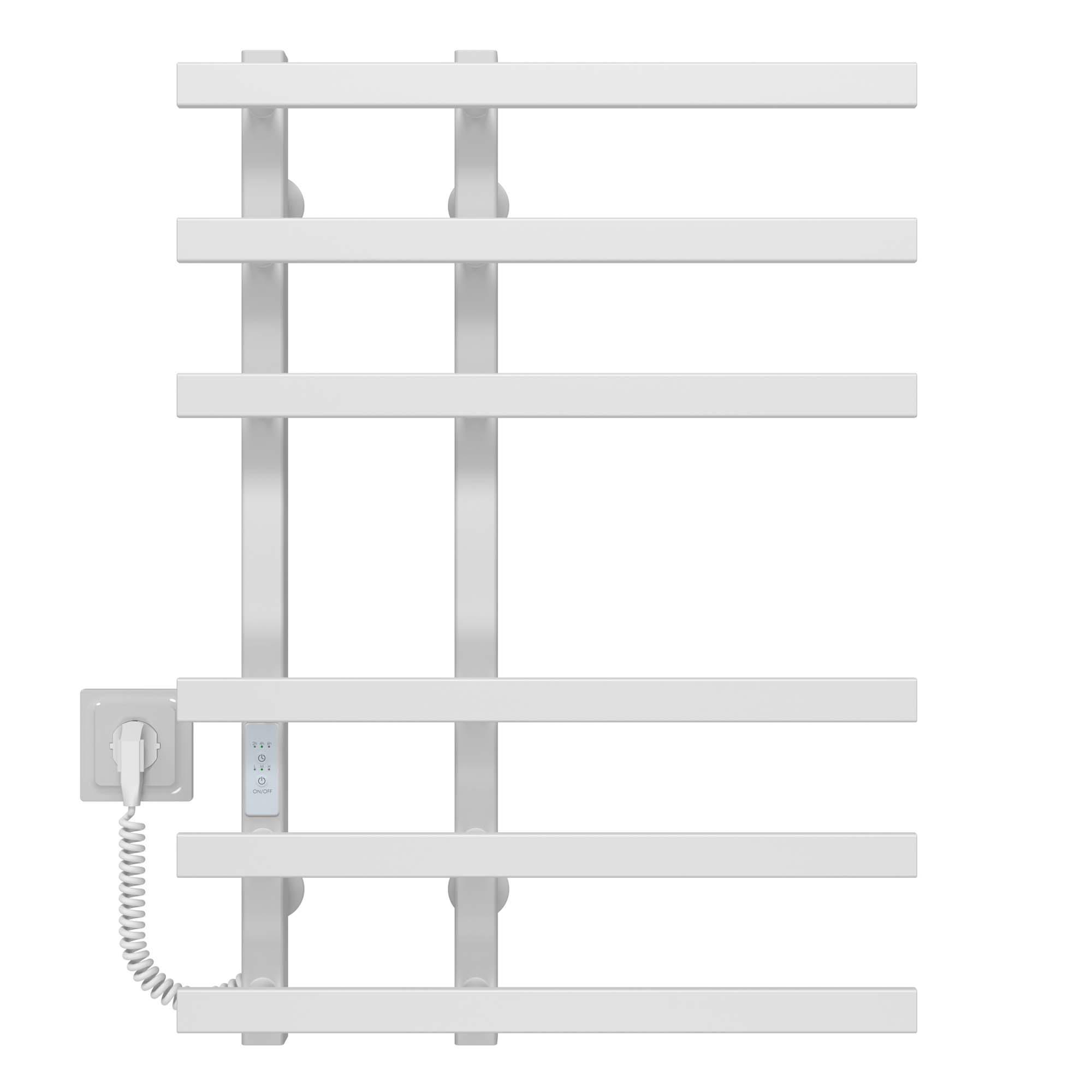 Полотенцесушитель электрический Deffi Atena П6 WD04 левое подключение нержавеющая сталь 150х700 мм Белый (A.AT.70.15.6.EWL4)