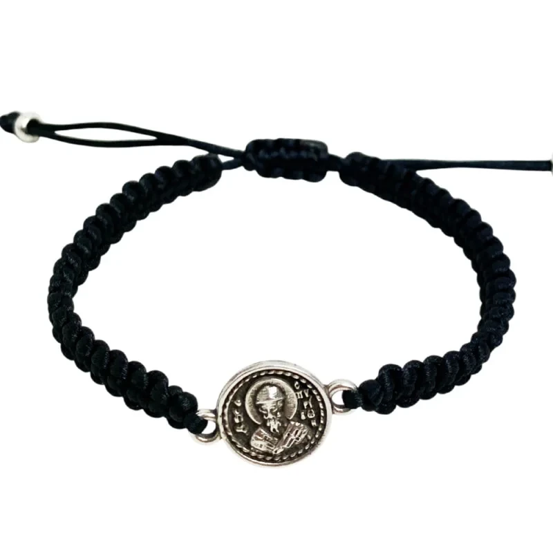 Браслет Святий Спіридон Триміфунтський плетений Чорний (30074981)