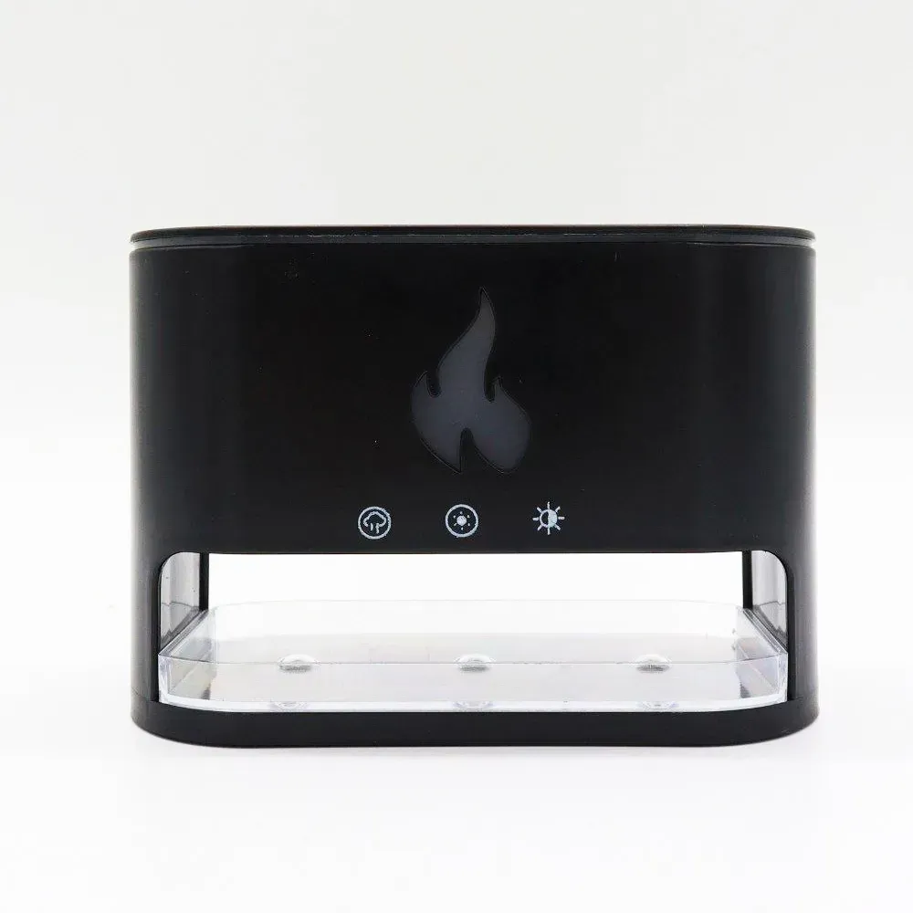 Увлажнитель воздуха соляная лампа 3в1 с USB и эффектом пламени Черный (234572287)