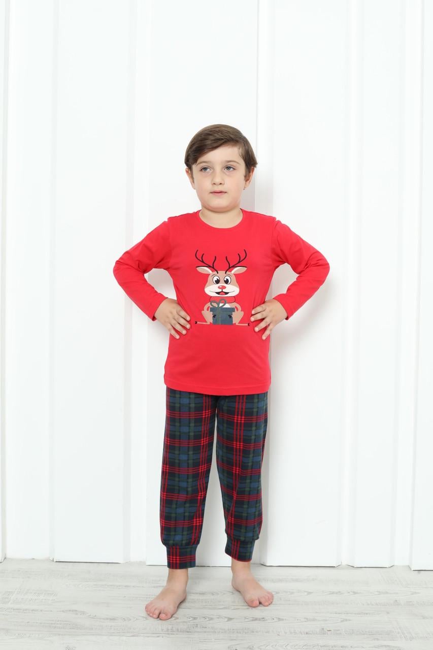 Пижама детская для мальчика Tom John хлопковая 14-15 лет Синий с красным (89948k)