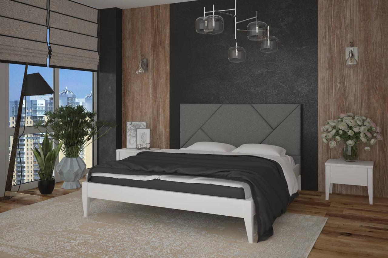 Кровать двуспальная Mebigrand Нью-Йорк ДК 160х200 см Белый/Аляска 01 (DMBG-1535)