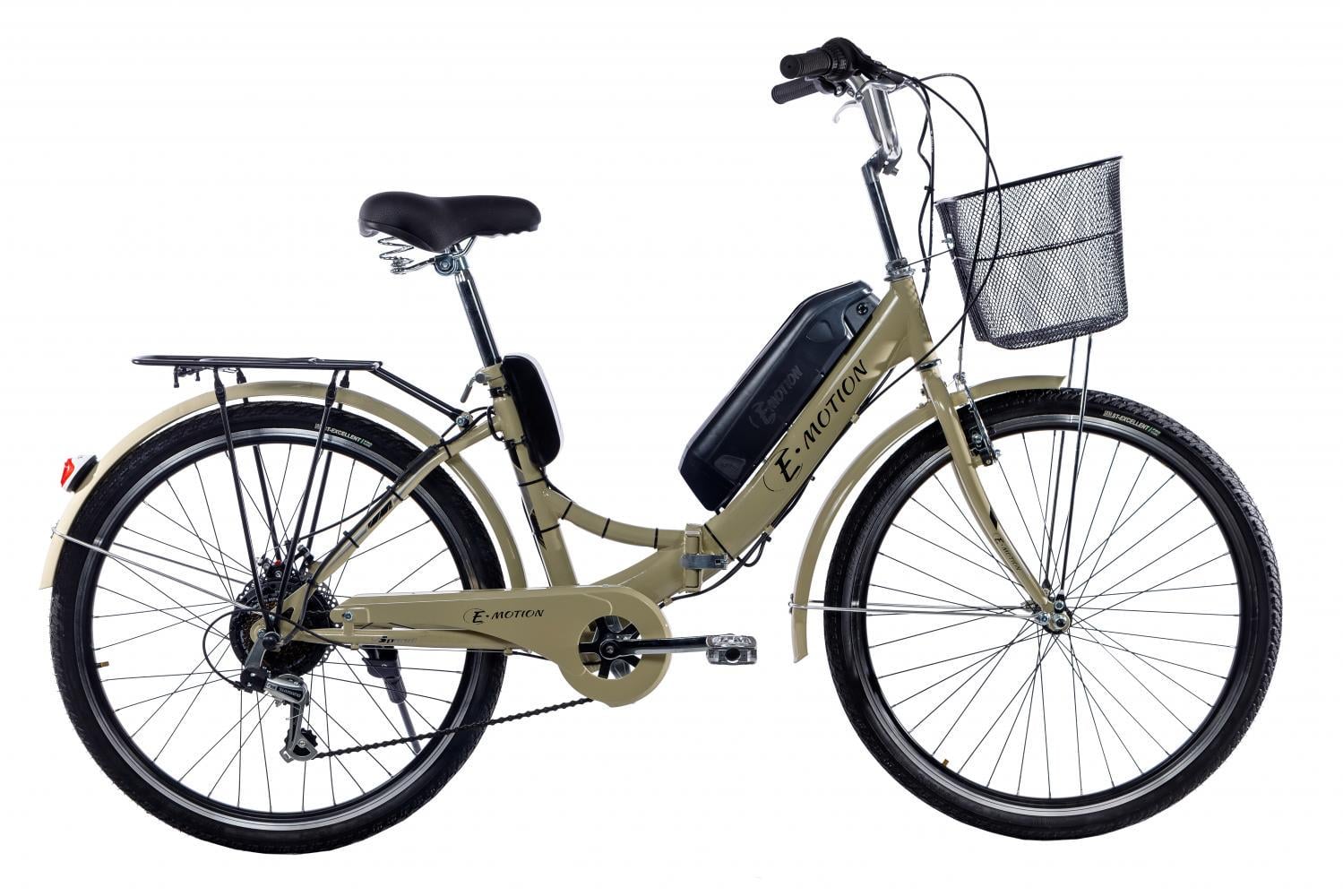 Электровелосипед складной E-Motion с низкой рамой 17" колеса 26" 36V 350 W 15 Ah Бежевый (RS1042)