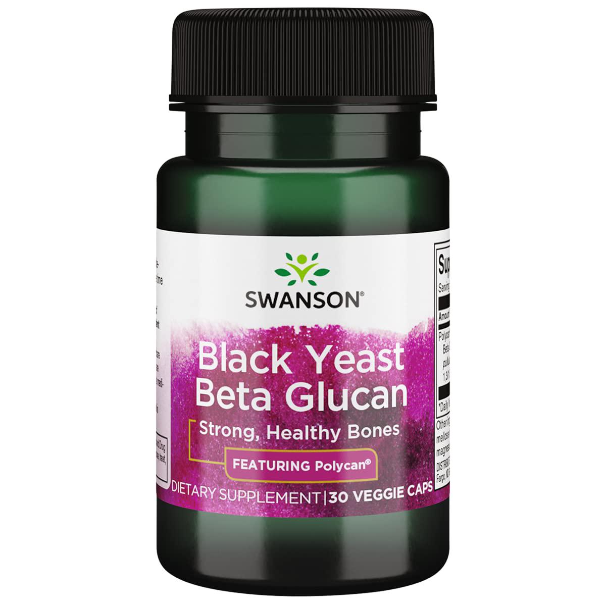 Бета-глюкан черных дрожжей Swanson Black Yeast Beta Glucan 30 Veggie caps