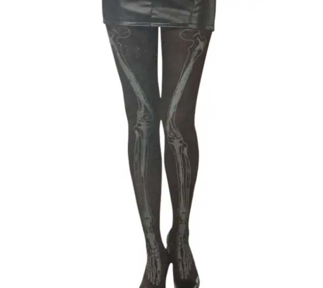 Колготки на Хэллоуин фосфорные Скелет 40 den S Черный (707565-S)
