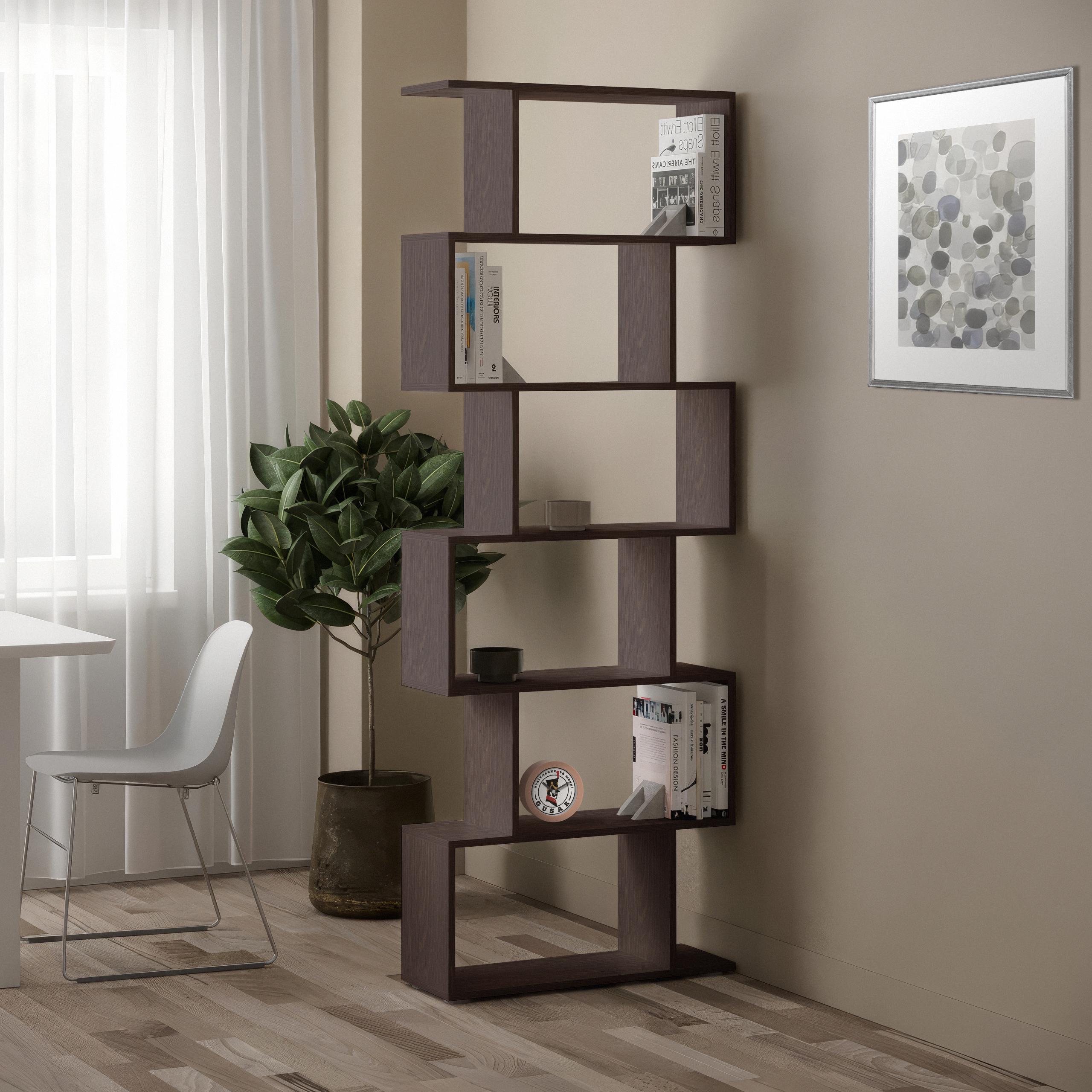 Стеллаж для дома книг и декора на 6 ячеек GT-56 700х238х1922 мм Венге Магия