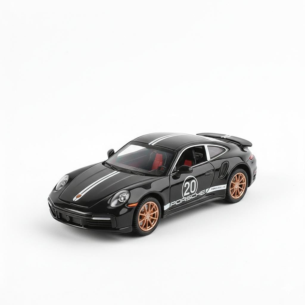 Колекційна модель машинки Mini Auto Porsche 911 Turbo S металева 1:32 Чорний Колекційна модель машинки Mini Auto Porsche 911 Turbo S металева 1:32 Чорний