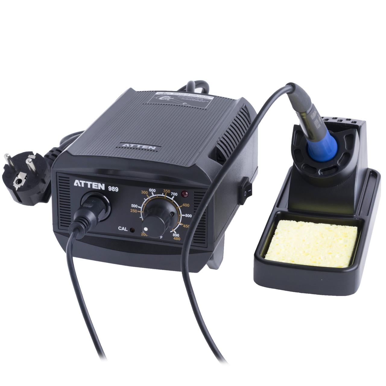 Паяльная станция контактная аналоговая ATTEN AT-989 ESD 65W с автоматическим сном Черный (168-31-181-049)