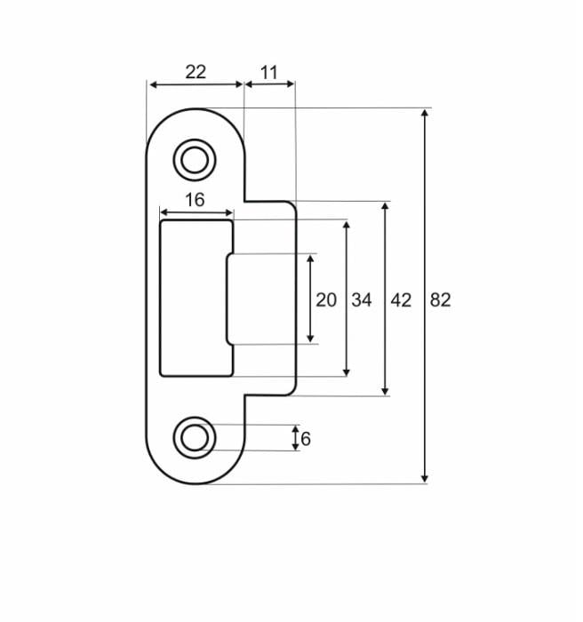Ответная планка механизма Paladii ровный торец регулируемая SC Хром матовый (ПМ073) - фото 2 Ответная планка механизма Paladii ровный торец регулируемая SC Хром матовый (ПМ073) - фото 2