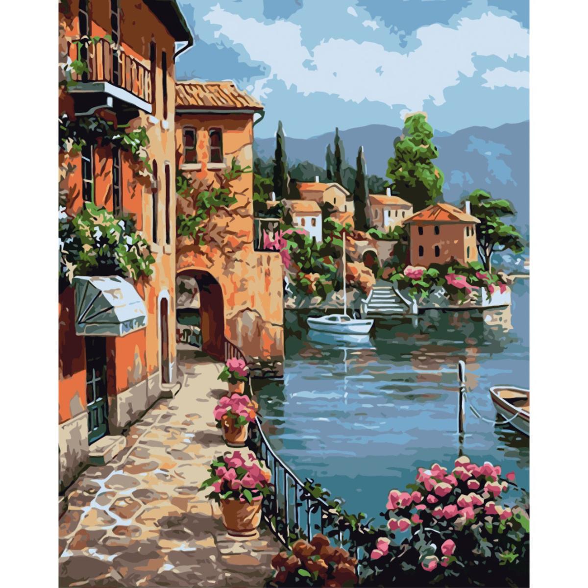 Картина по номерам Strateg Летняя набережная 40x50 см (VA-2191)