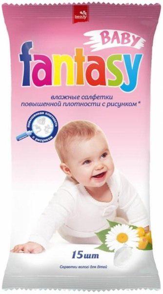 Вологі серветки Fantasy Baby з ромашкою та обліпихою 15 шт. (143060)