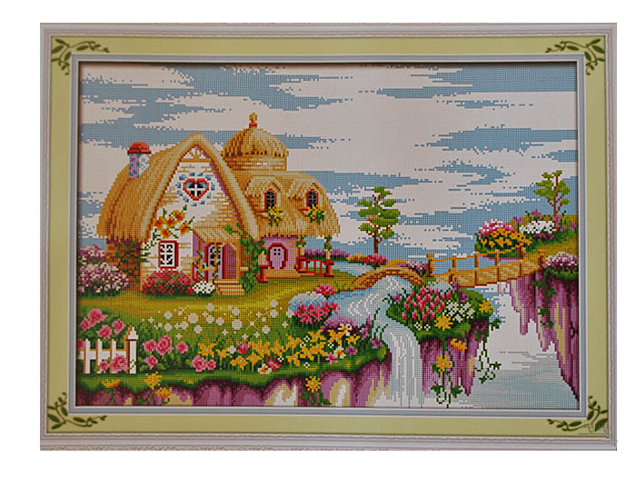 Набор для вышивки крестиком Dream land place Небесный остров канва №11 66х48 см (197089)