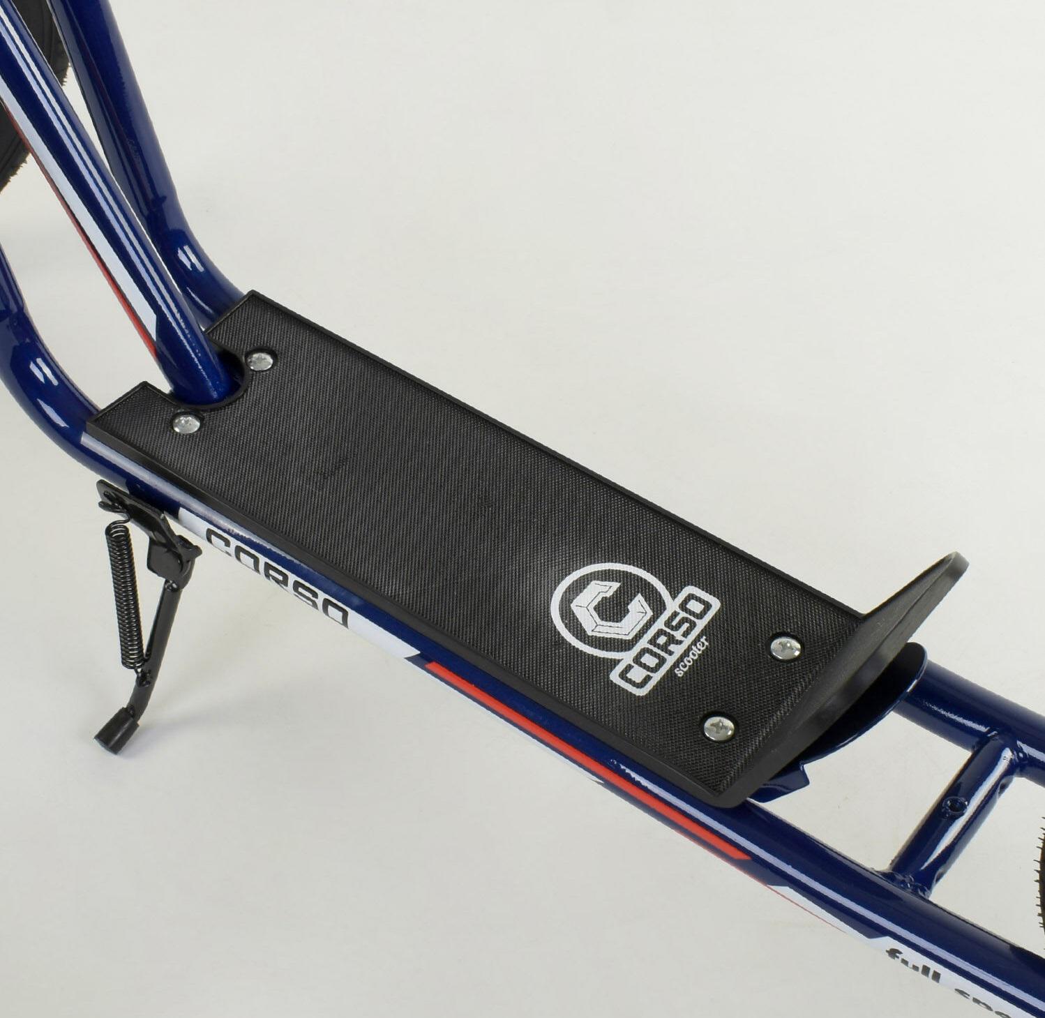 Самокат детский Corso надувные колеса переднее 16«/заднее 12» ручное переднее тормоз Dark Blue (86803) - фото 4