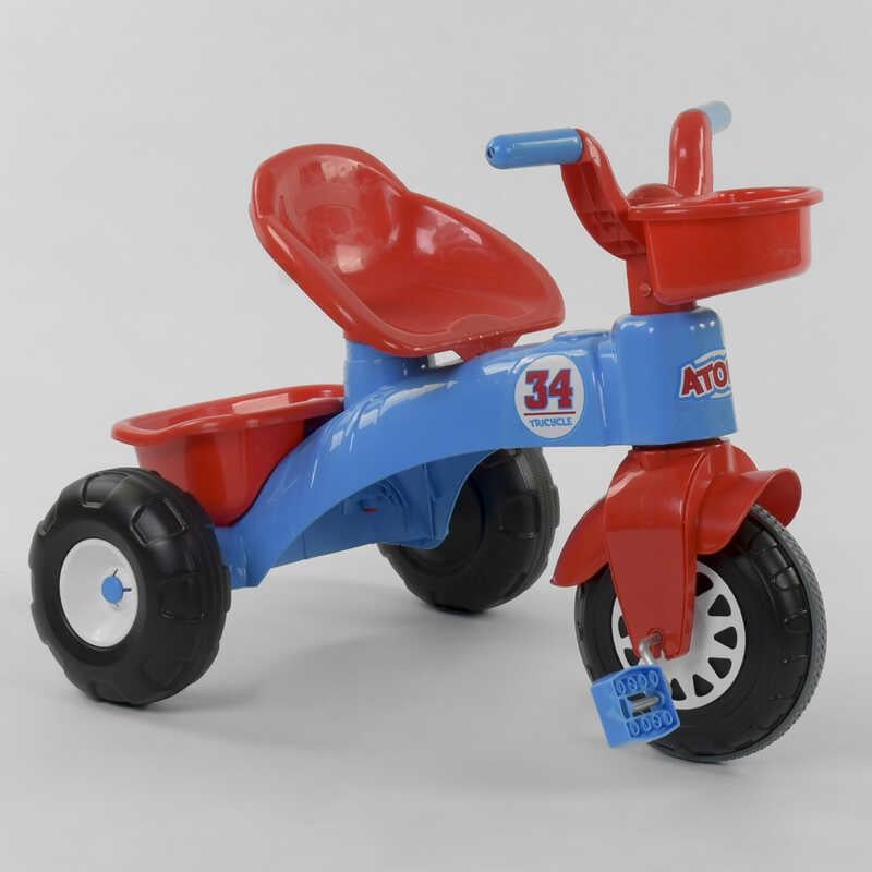 Велосипед трехколесный Pilsan с корзиной и багажником Red/Blue (78221)