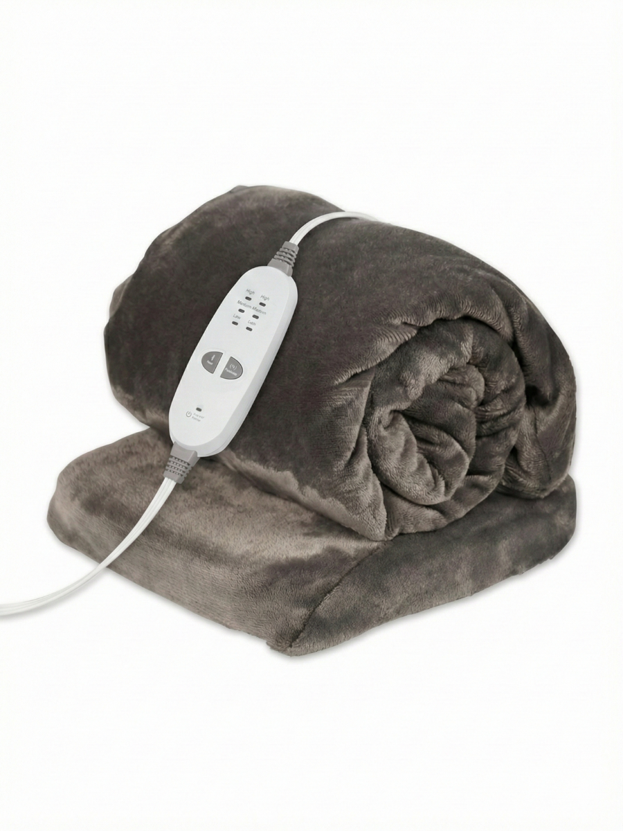 Одеяло массажное с подогревом и пульт 3 режима 111,5х70х32 см Серый (4766718824) (4766718824)