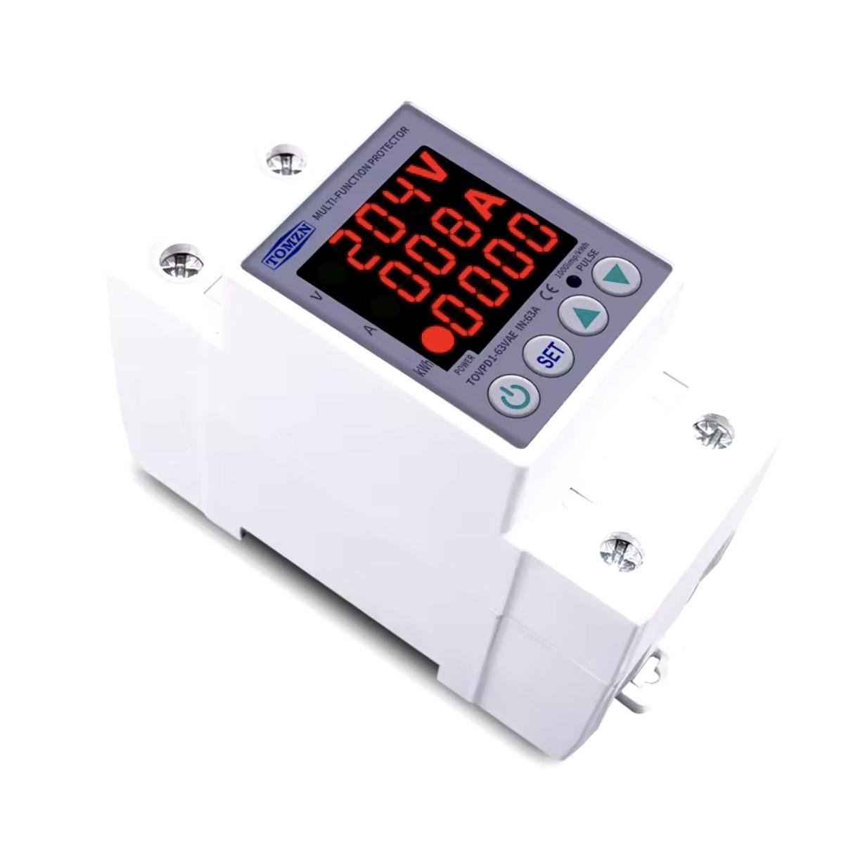 Реле напряжения и тока TOMZN со счетчиком электроэнергии 1-63 А 170-270 В (TOVPD1-63VAE) - фото 6