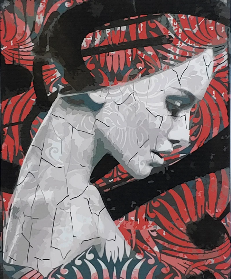 Картина по номерам Strateg Премиум В вечных раздумьях с лаком и уровнем 40x50 см (SY6826)