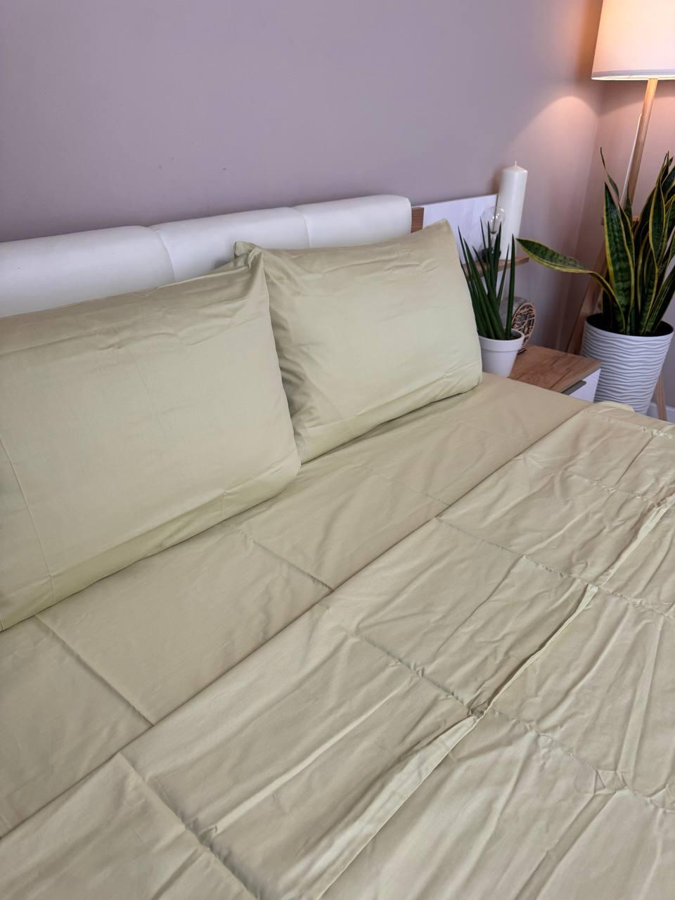 Постільна білизна сатин сімейний 150х220 см наволочки 70х70 см 2 шт. Кремовий (Д-Al-satin-004-04) - фото 4 Постільна білизна сатин сімейний 150х220 см наволочки 70х70 см 2 шт. Кремовий (Д-Al-satin-004-04) - фото 4