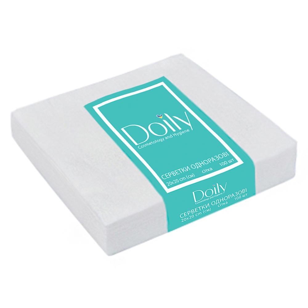 Салфетки в пачке Doily из спанлейса 40 г/м2 сетка 20х20 см 100 шт. (2538725437)