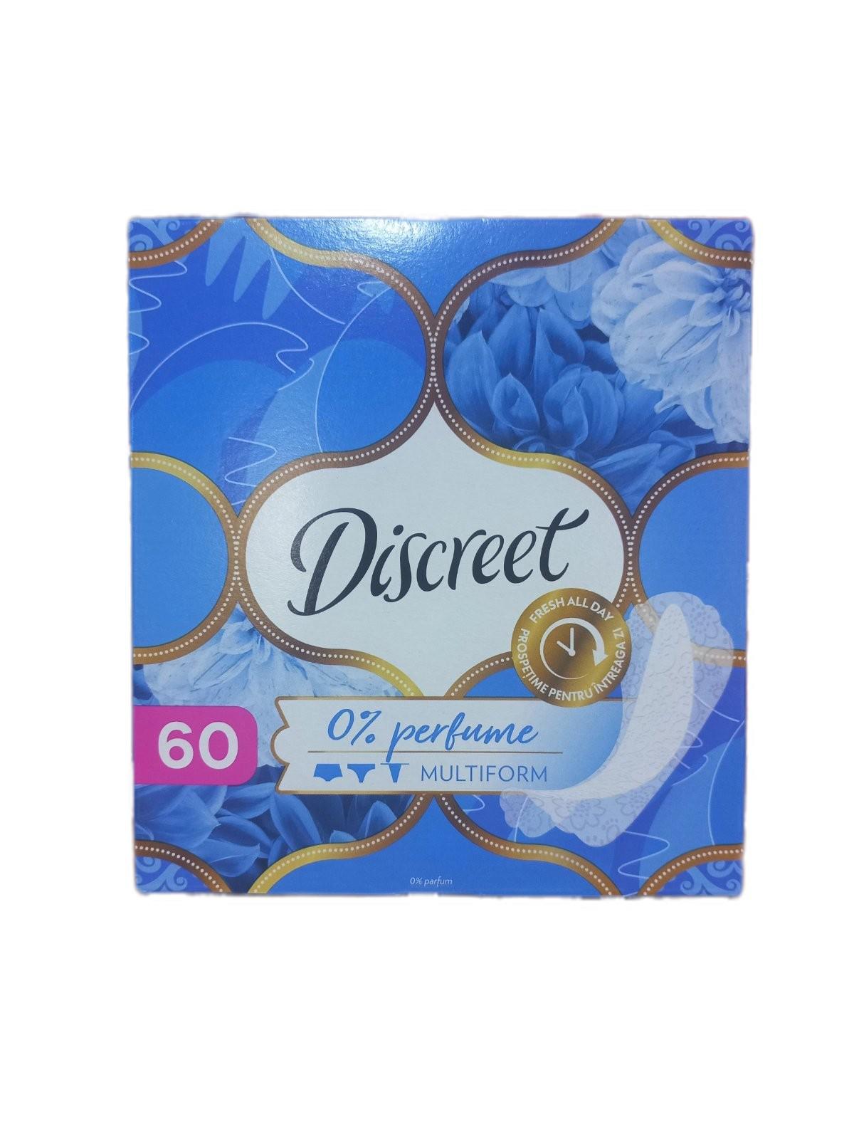 Прокладки ежедневные Discreet 0% perfume Multiform 60 шт. (95809)