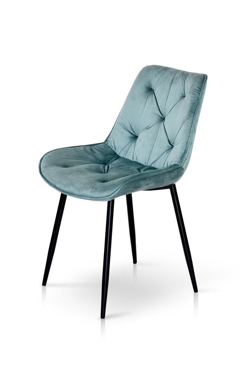 Стілець кухонний Мікс Меблі Прадо Чорний/Велюр/Аквамарин - фото 1