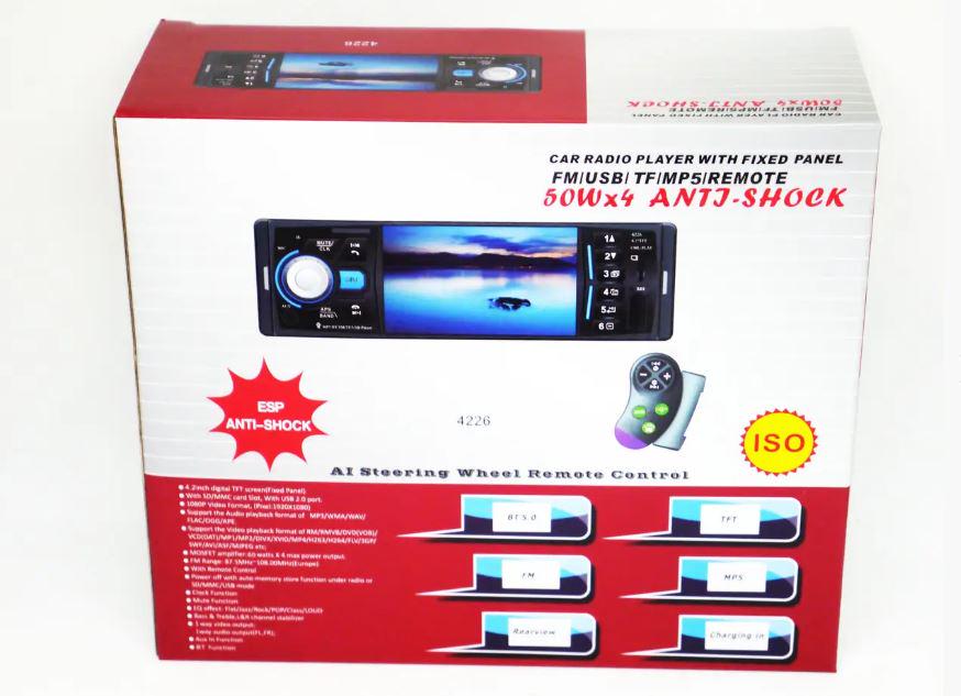 Автомагнитола 1DIN 4226 ISO 4,1'' DIVX/MP3/USB/SD/Bluetooth (17506) - фото 8