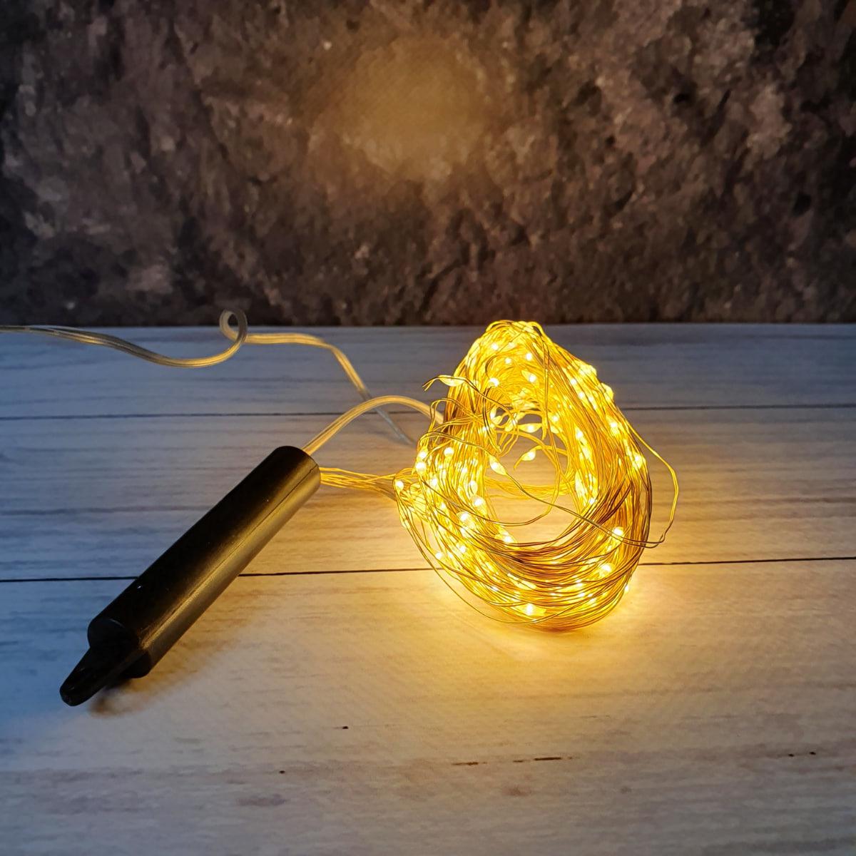 Гирлянда конский хвост с режимами от сети 600 LED Белый теплый (0104)