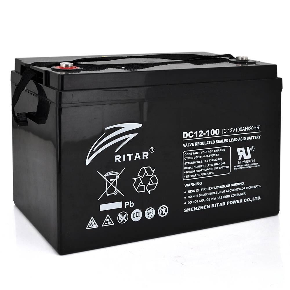 Батарея акумуляторна Ritar CARBON DC12-100C 12V 100,0Ah 2000-5000 циклів 355х250х260 мм Black (40997)