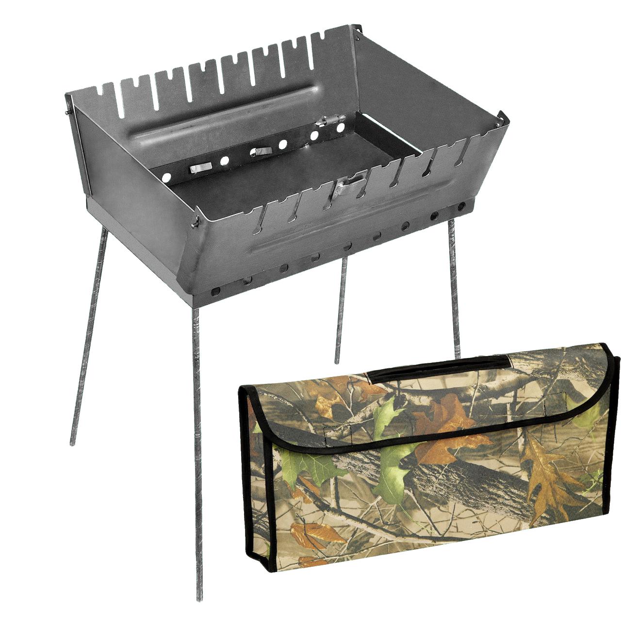 Мангал-чемодан 2 мм 475х350х160 мм с чехлом