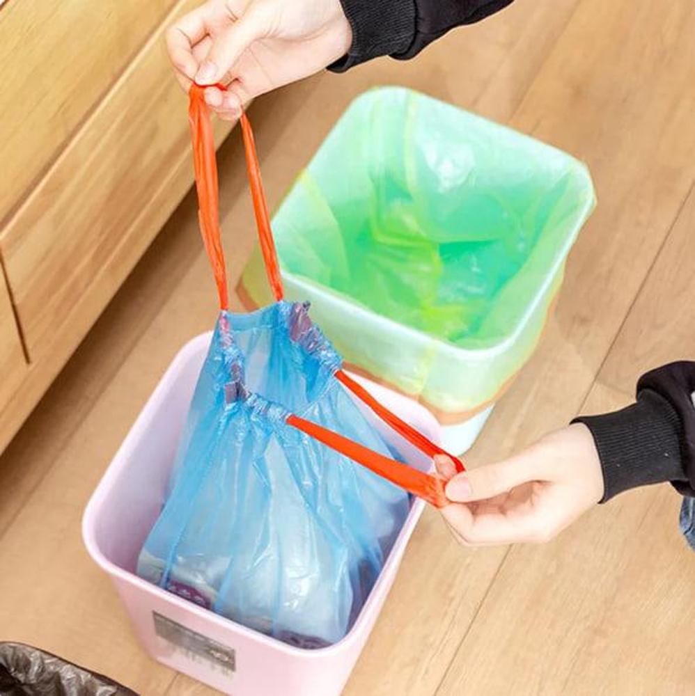 Набор полиэтиленовых пакетов для мусора с ручками на 20 л 5 рулонов по 13 шт. Мультиколор - фото 4