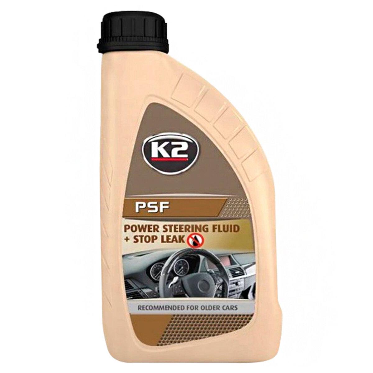 Жидкость и герметик для гидроусилителя руля K2 Power Steering Fluid+Stop Leak 1 л