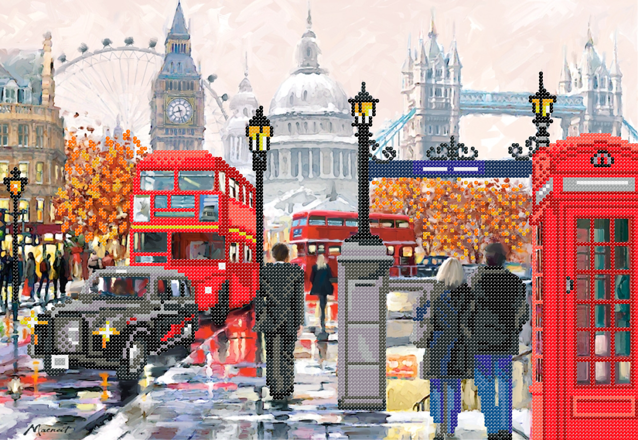 Схема вышивки бисером Осенний Лондон 2 (1050810126А)