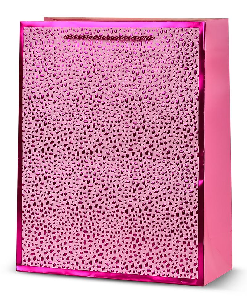 Подарунковий пакет Stenson S Drops паперовий 18х23х8 см Рожевий (R33063-S)