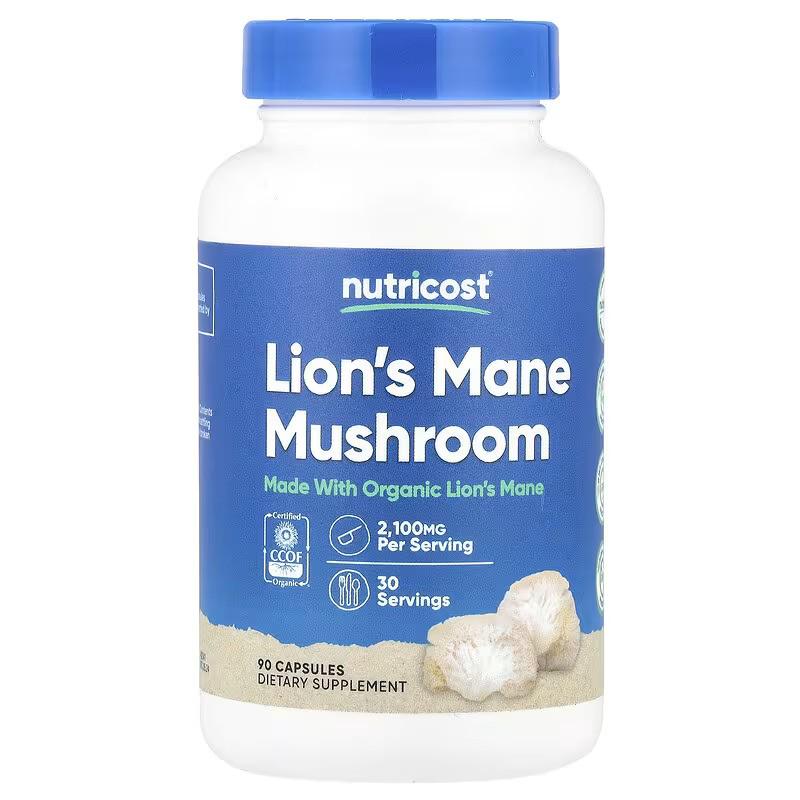 Ёжик гребенчатый Nutricost Lion's Mane Mushroom 2,100 мг 90 капс. (00000041803) Ёжик гребенчатый Nutricost Lion's Mane Mushroom 2,100 мг 90 капс. (00000041803)