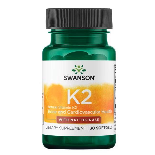 Витамин К2 Swanson Vitamin K-2 MenaQ7 50 mcg with Nattokinase 100 mg 30 порций