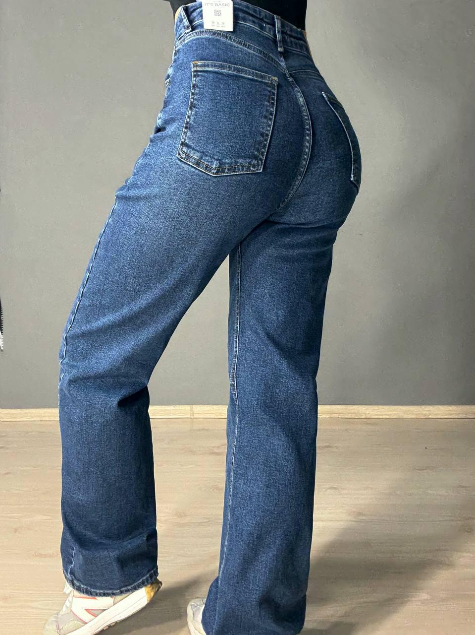 Джинсы женские ITS Basic 3421-2 straight fit прямые стрейчевые р. 42 Синий (5198) - фото 3