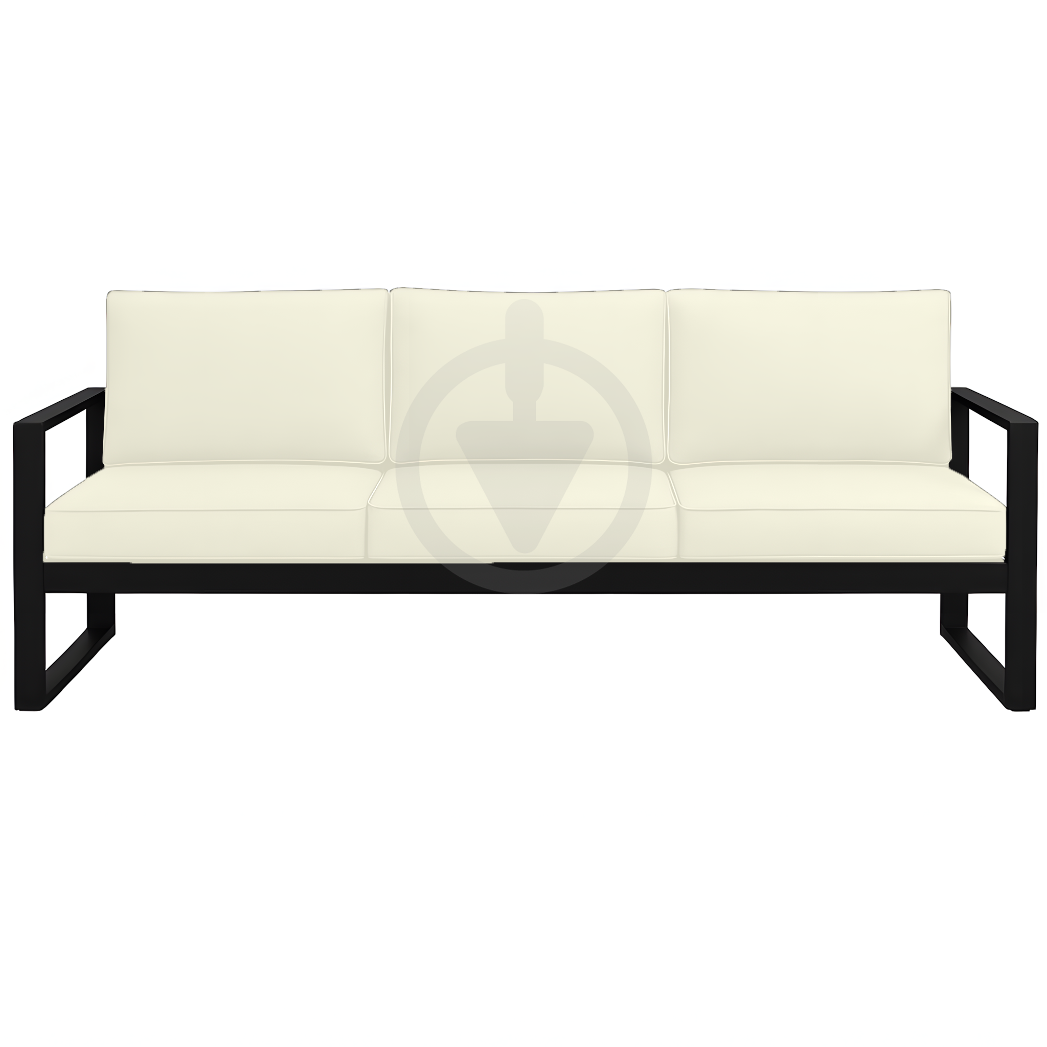 Диван металлический AVVS Бостон лофт с подлокотниками велюр 160 см Бежевый - фото 2