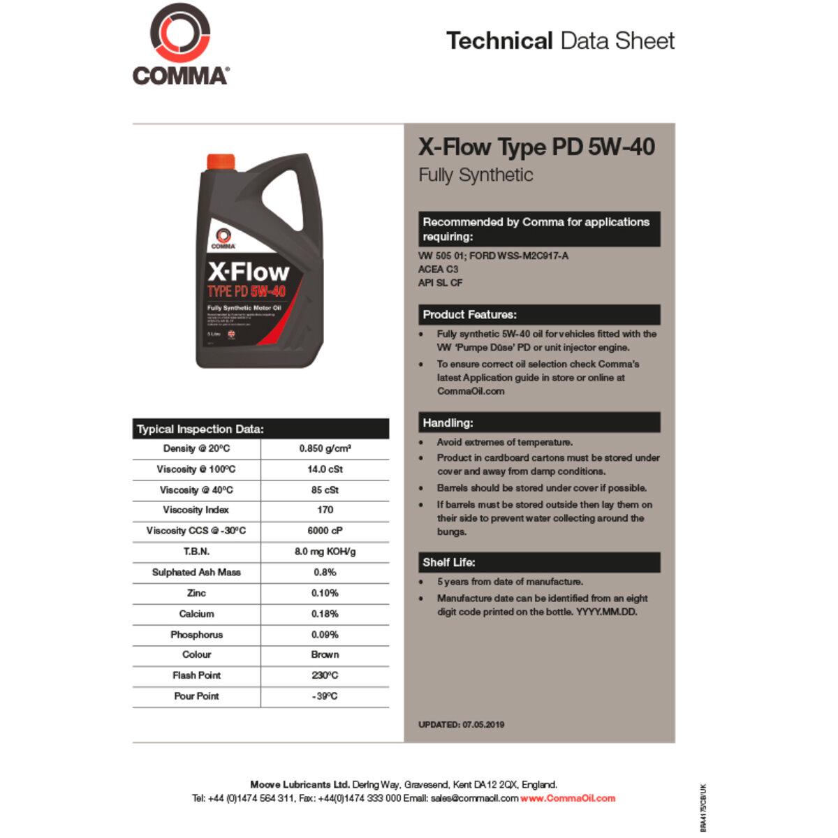 Моторне мастило COMMA X-FLOW TYPE PD 5W-40 синтетичне 1 л (XFPD1L) - фото 2